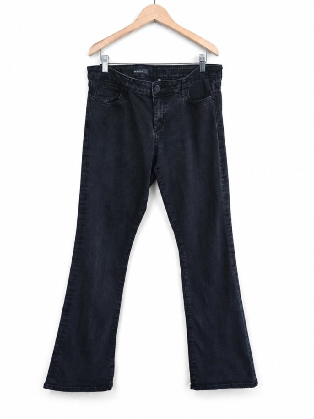 KUT from the Kloth Farrah Baby Bootcut Jeans Womens 12S Gray Short‎ Stretch